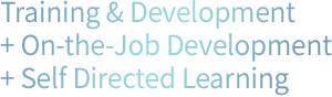 Training & Development + On-the-Job Development + Self Direct